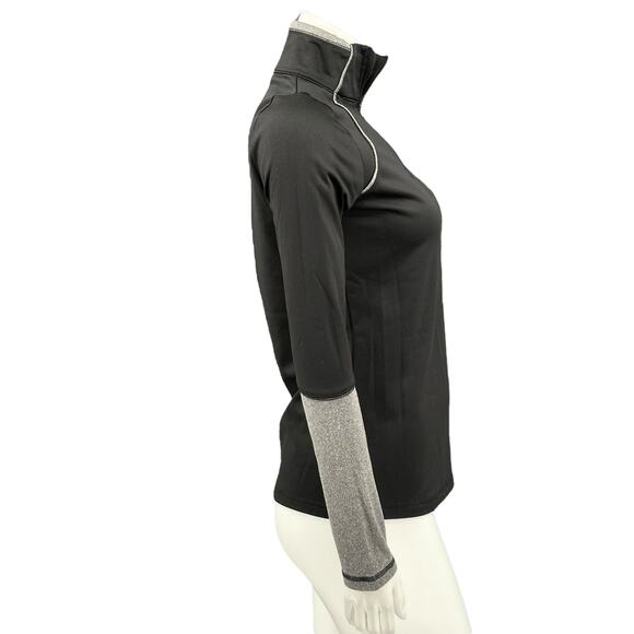 The North Face Top Womens Small Black Gray 1/4 Zip Pullover Long Sleeves‎ Active - Picture 4 of 11